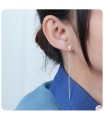 Triangle with Dangling Chain Silver Earring STC-2194
